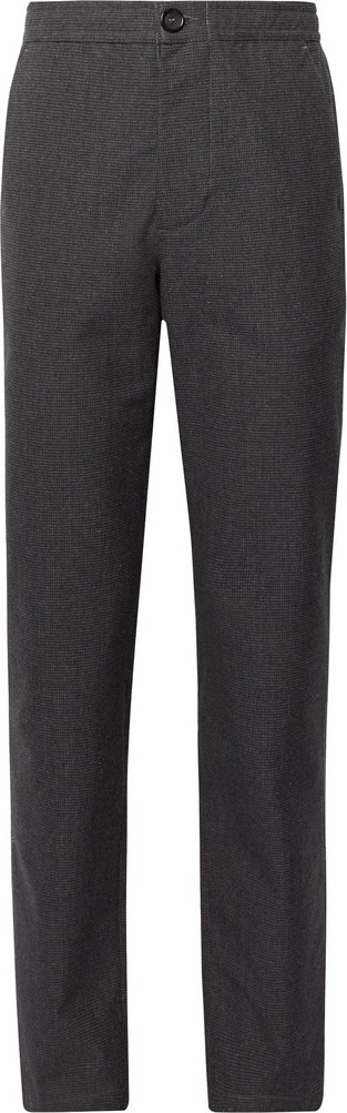 Oliver Spencer Charcoal Puppytooth Cotton and Wool-Blend Trousers