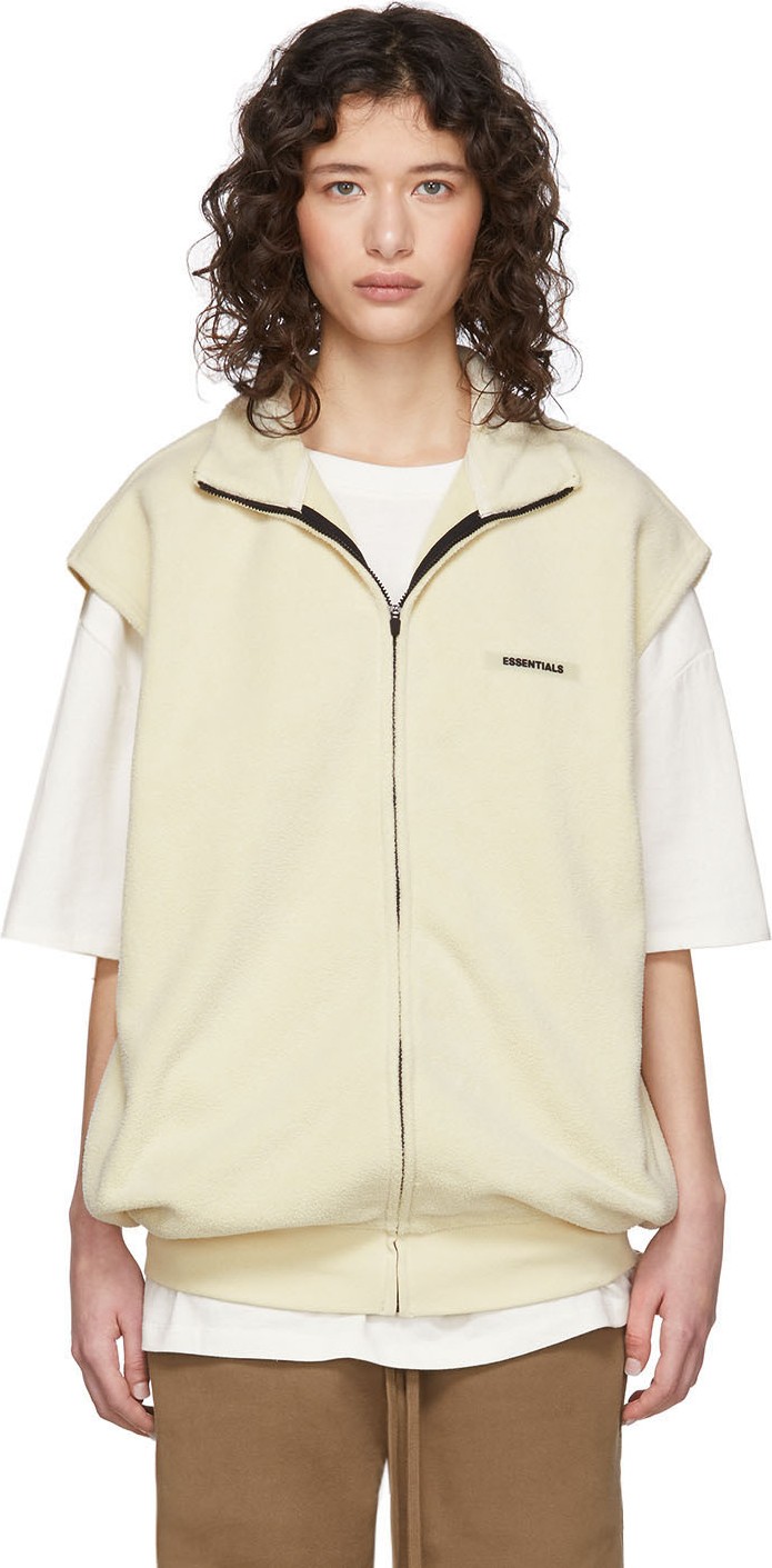 Essentials Off-White Polar Fleece Vest