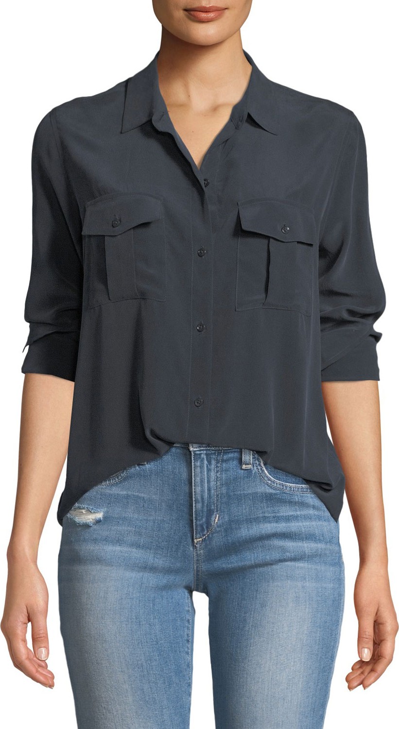 RAILS Rhett Button-Front Long-Sleeve Pocket Shirt