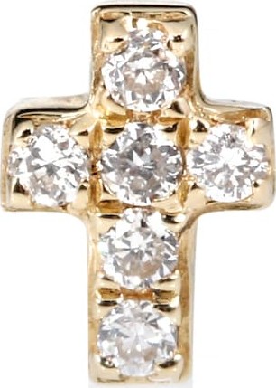Sydney Evan Tiny Cross 14kt gold and diamonds earring