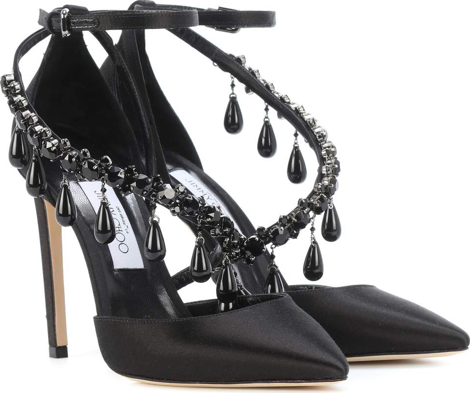 Jimmy Choo X Off-White Victoria 100 embellished satin pumps