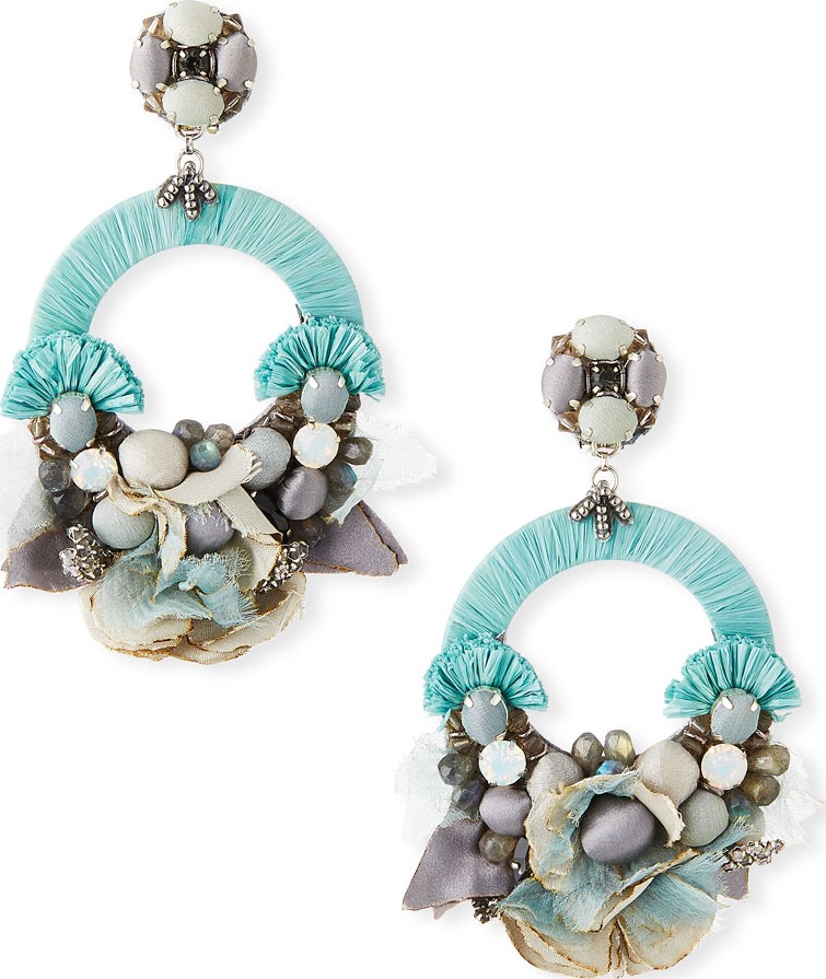 Ranjana Khan Luna Hoop-Drop Clip Earrings
