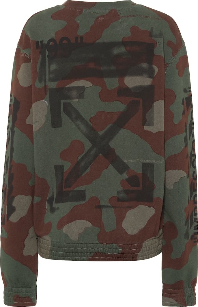 Off White Printed cotton sweatshirt