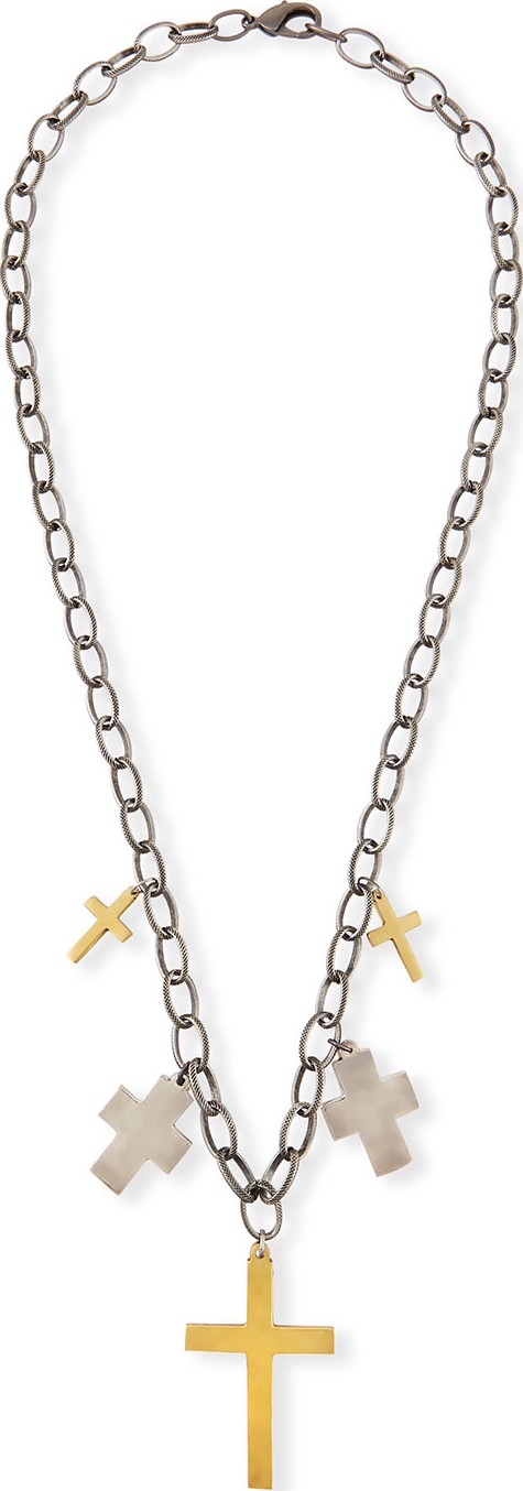 Hipchik Couture Iman Multi-Cross Pendant Necklace