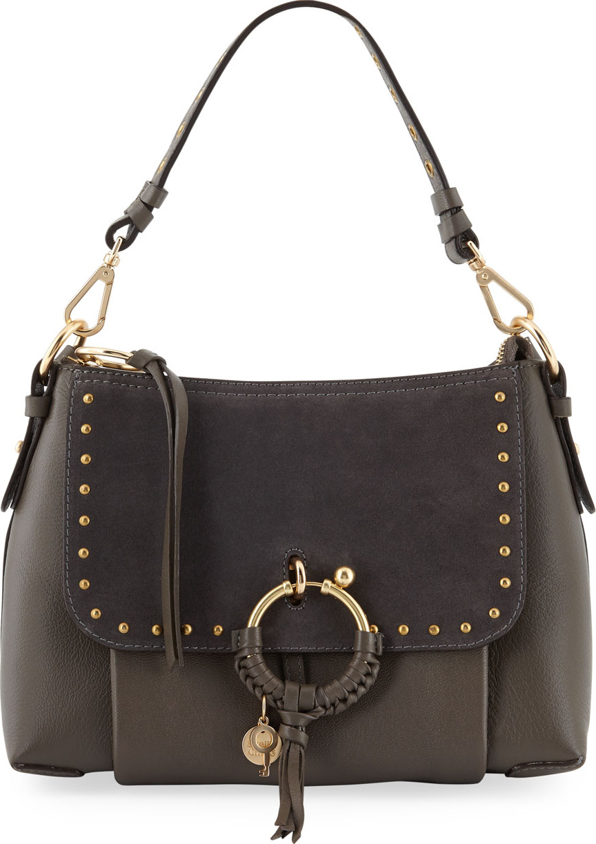 See By Chloé Hana Small Studded Leather & Suede Crossbody Bag