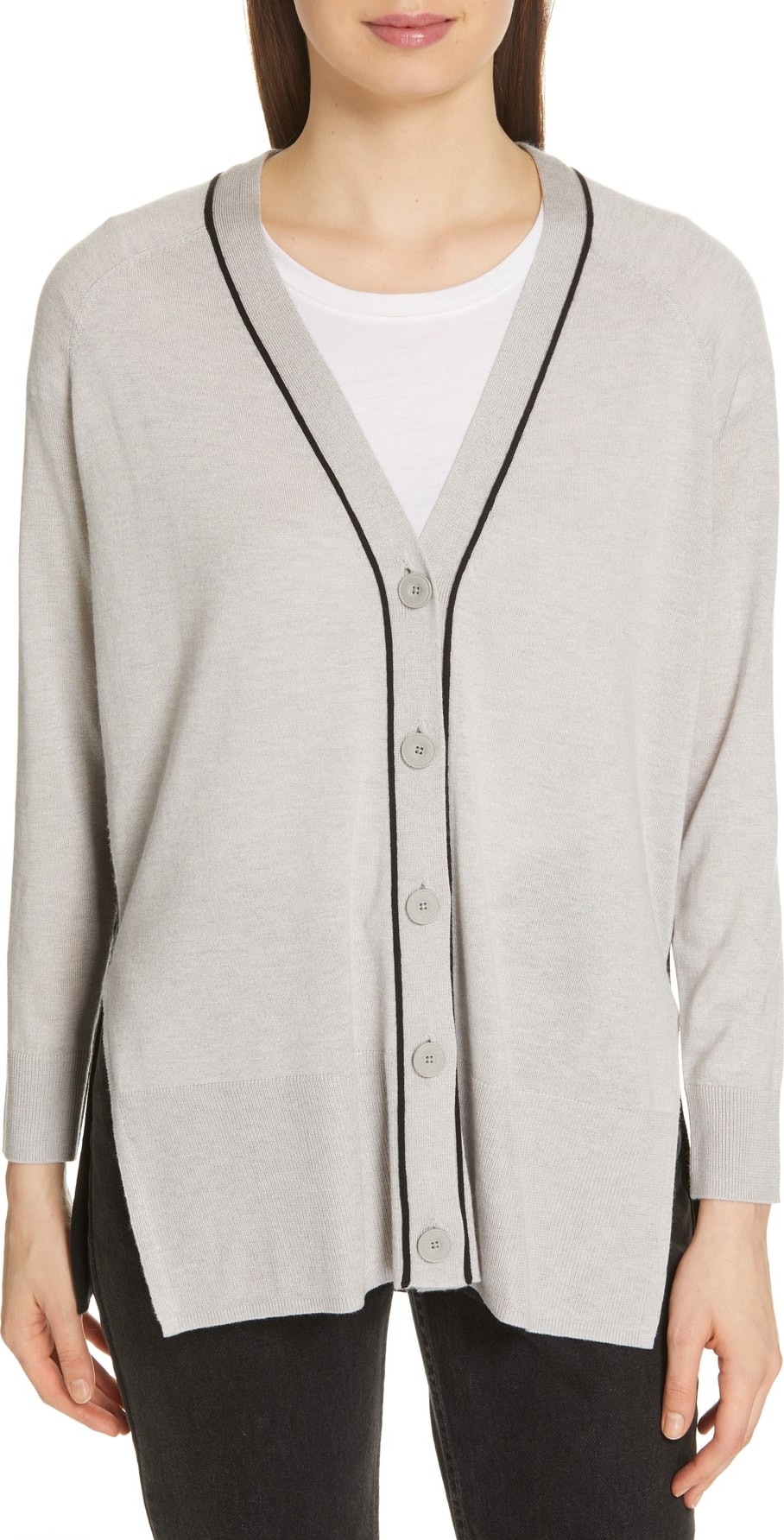 ATM Anthony Thomas Melillo Spring Colorblock Silk, Wool & Cashmere Cardigan