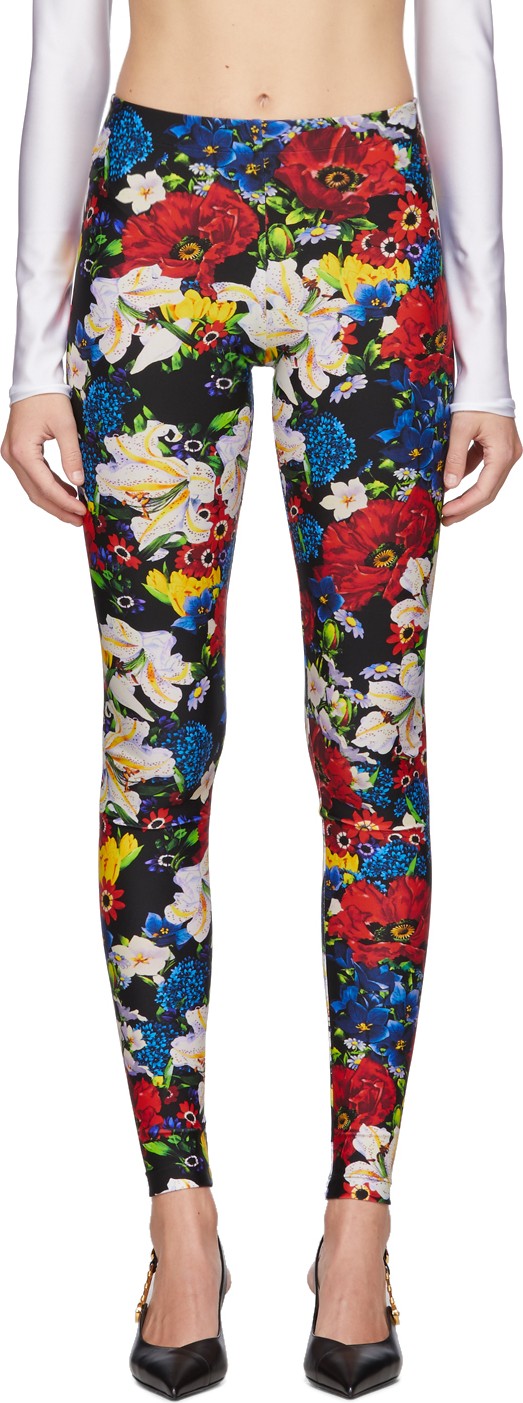 Versace SSENSE Exclusive Multicolor Floral Leggings