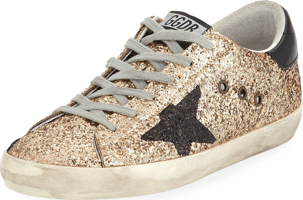 Golden Goose Deluxe Brand Superstar Glitter Fabric Low-Top Sneakers