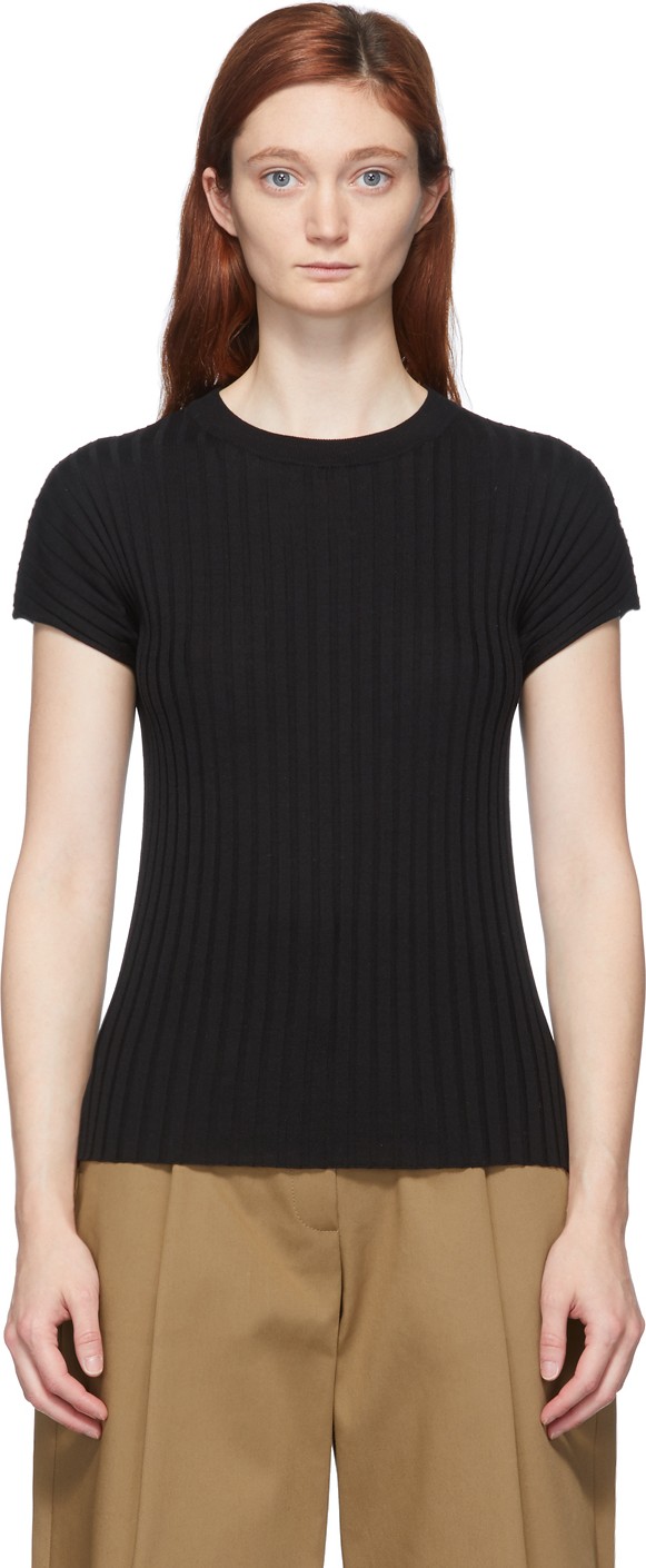 Studio Nicholson Black Pentani Silk Tencel T-Shirt