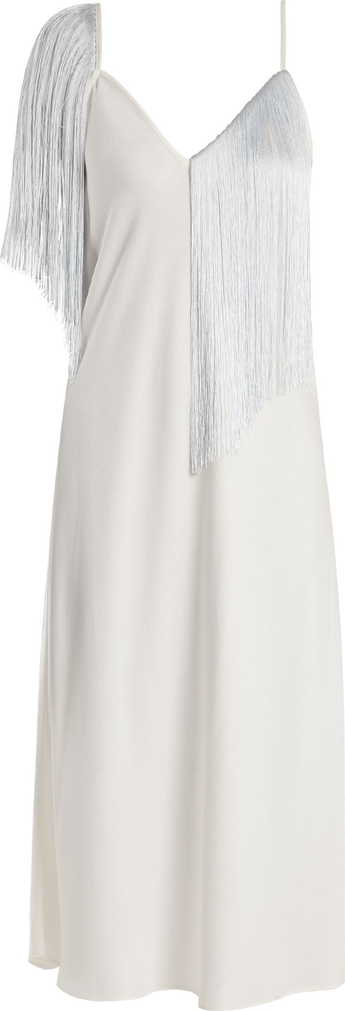 Ellery Fandango V-neck fringed crepe midi slip dress