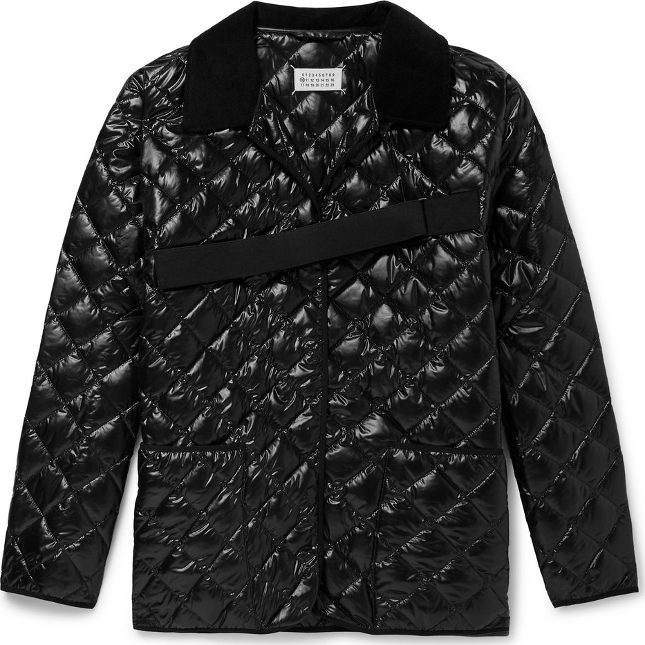 Maison Margiela Oversized Corduroy-Trimmed Quilted Nylon Jacket