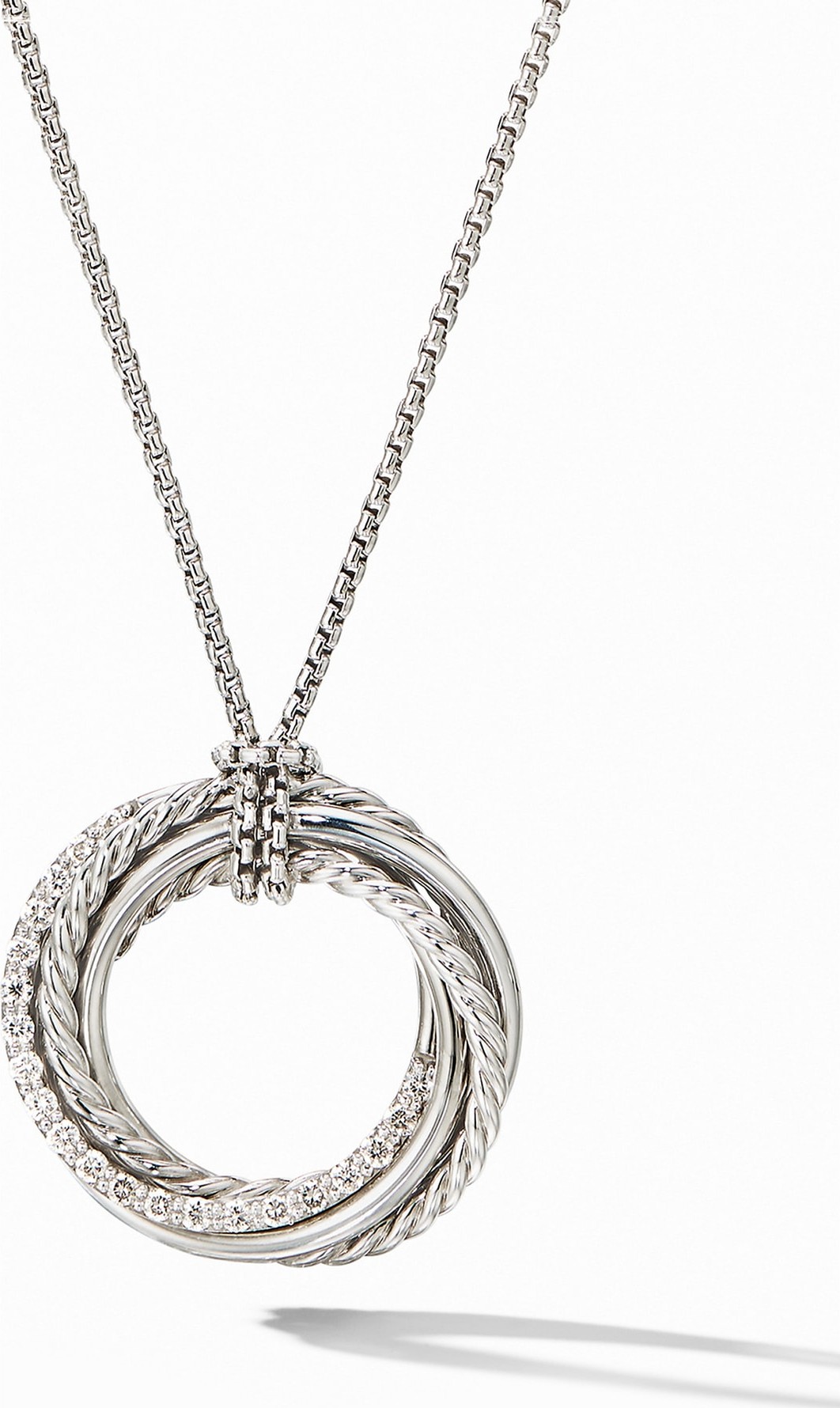 David Yurman Crossover Pendant Necklace with Diamonds