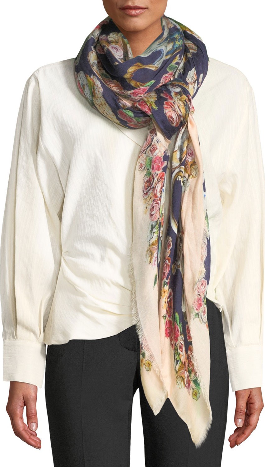 Dolce & Gabbana Capodimonte-Print Cashmere-Blend Scarf