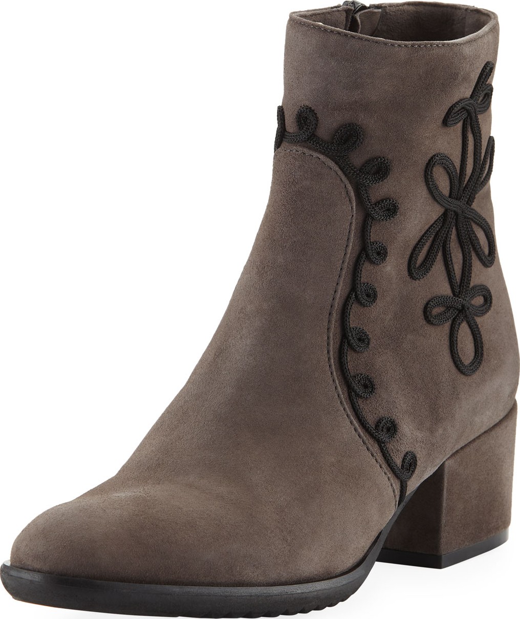 Sesto Meucci Fenny Embellished Suede Booties, Taupe