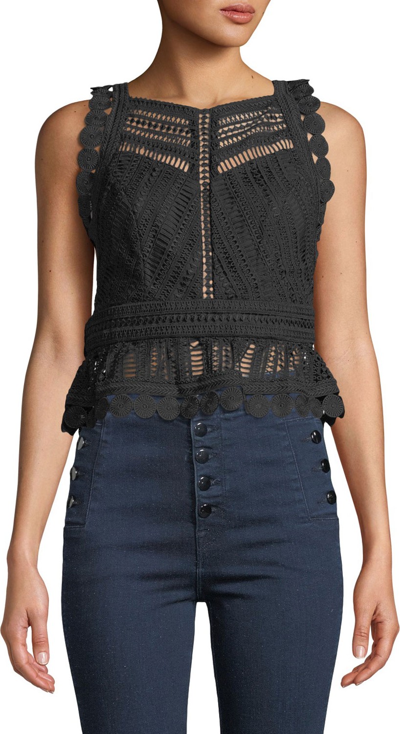 Bardot Delilah Splice Cropped Top