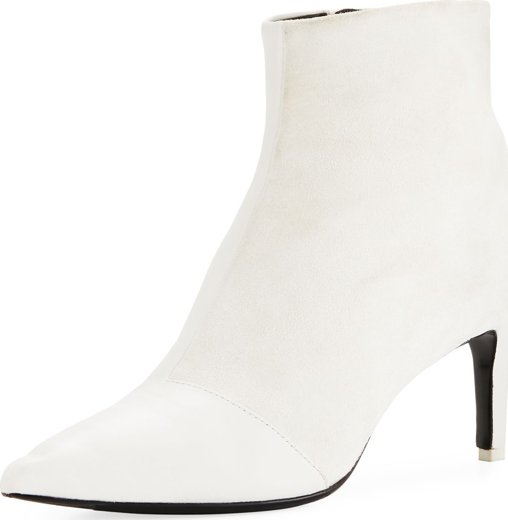 Rag & Bone Beha Mixed Leather & Suede Zip Boots, White