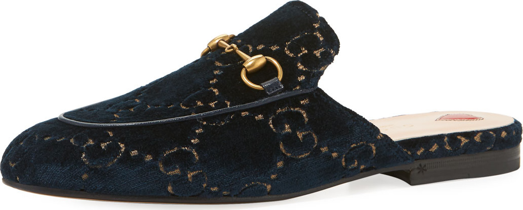 Gucci Princetown GG Velvet Flat Mule