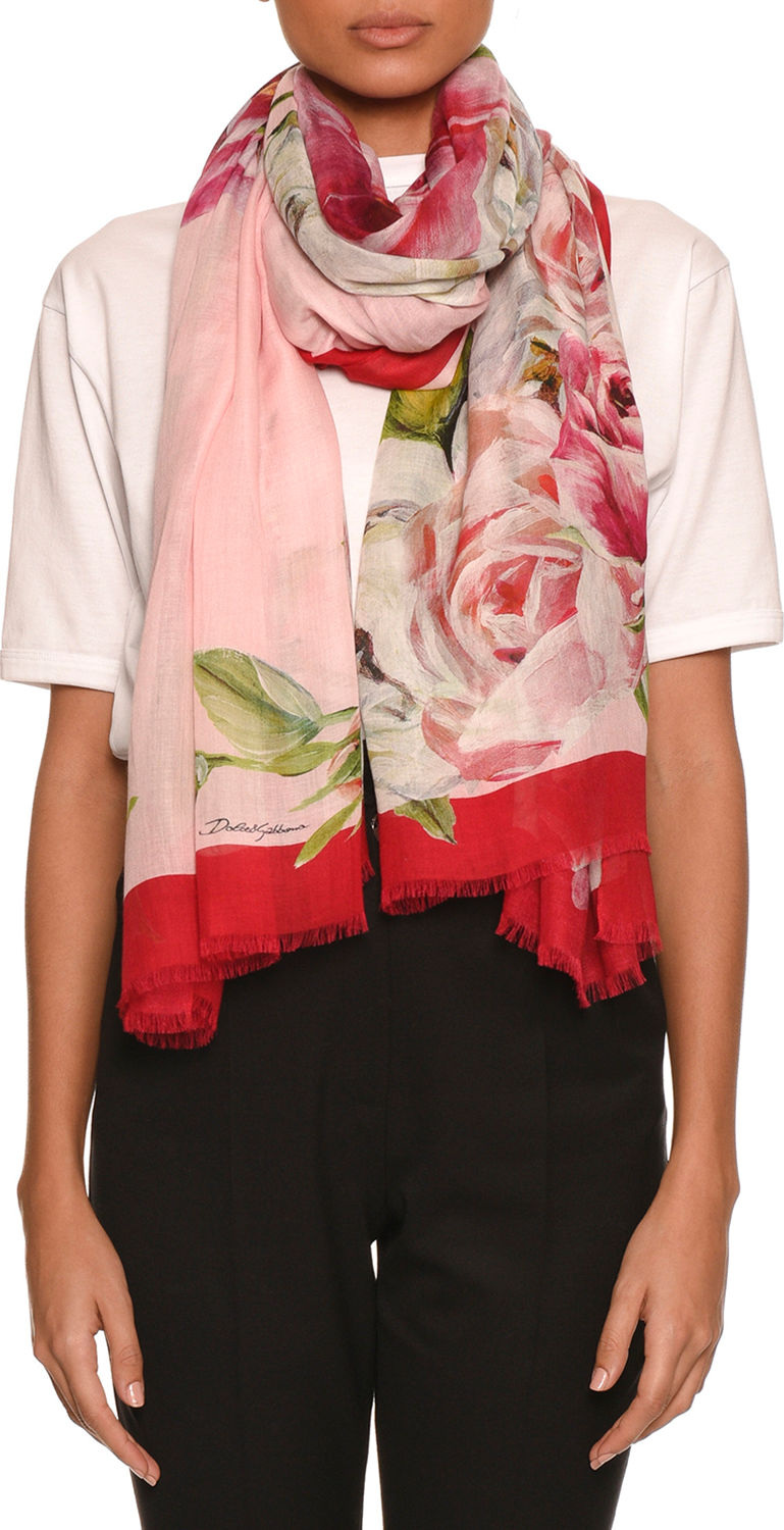 Dolce & Gabbana Rose-Print Scarf