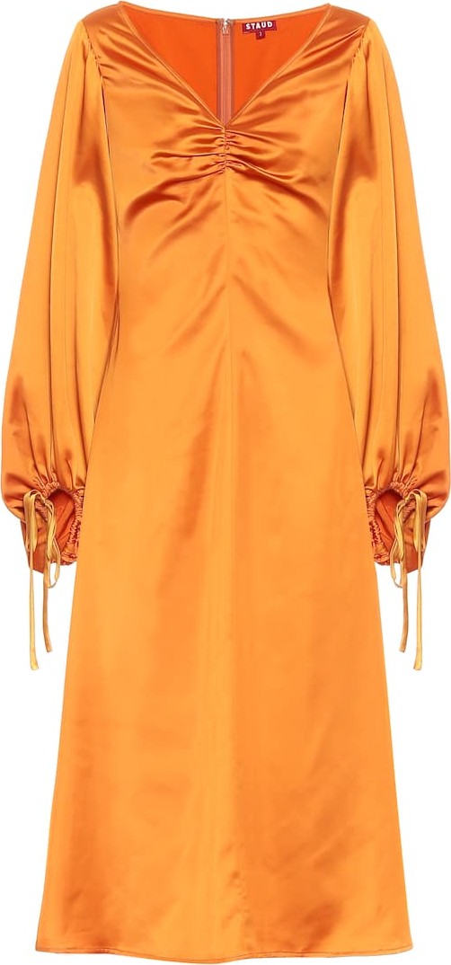 Staud Sofia satin midi dress