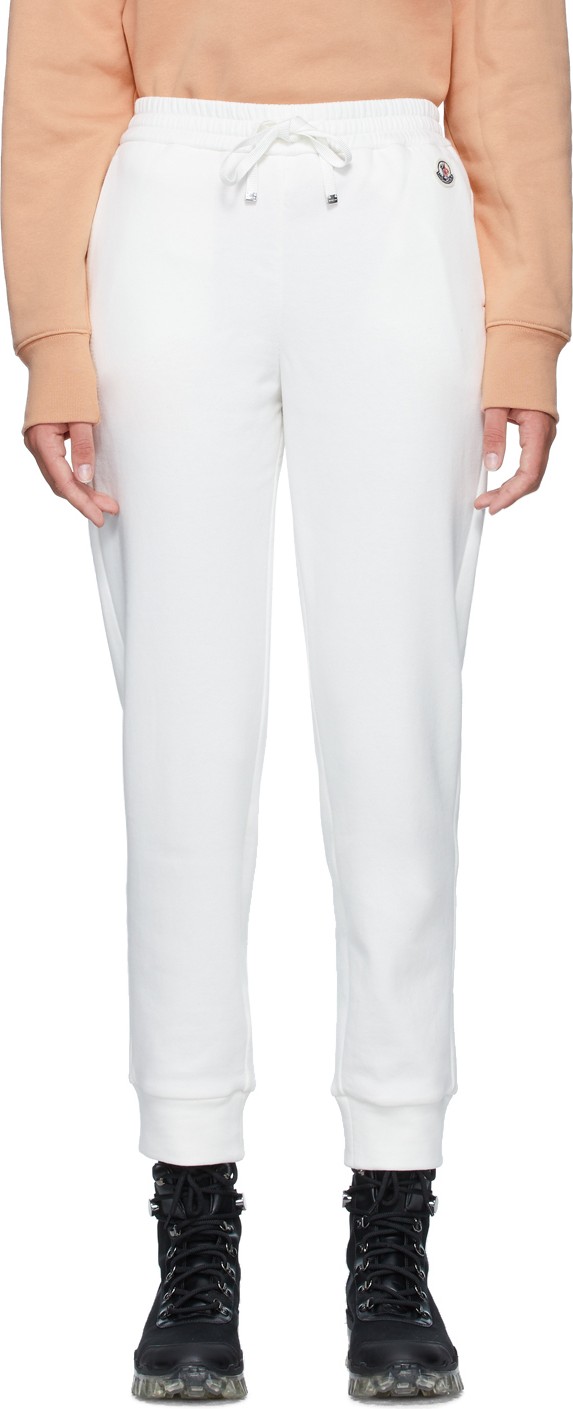 Moncler White Logo Lounge Pants