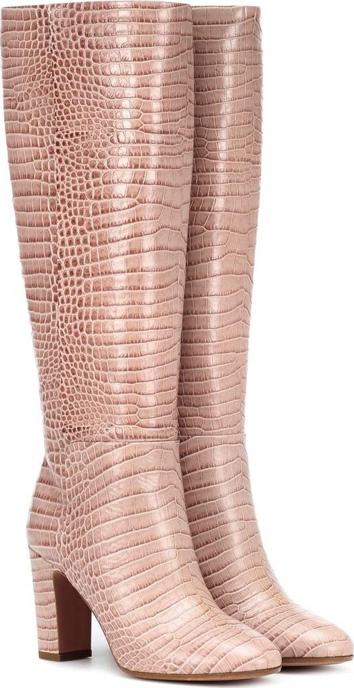 Aquazzura Brera 85 embossed leather boots