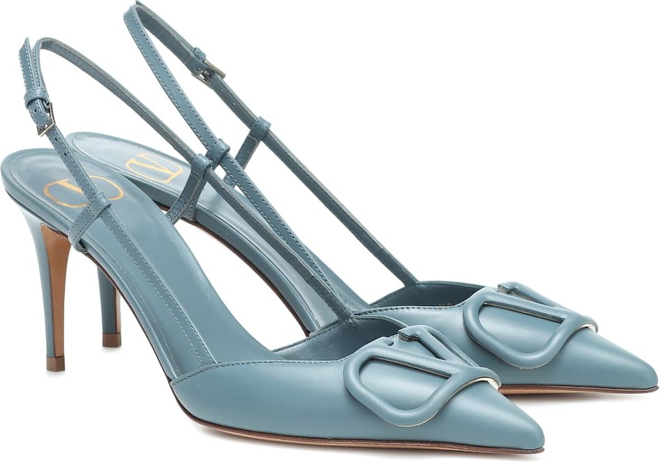 Valentino Valentino Garavani VLOGO leather slingback pumps