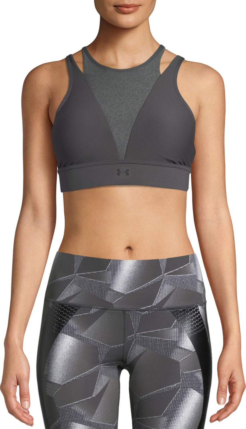 Under Armour Vanish Mid-Impact High-Neck Metallic Sports Bra
