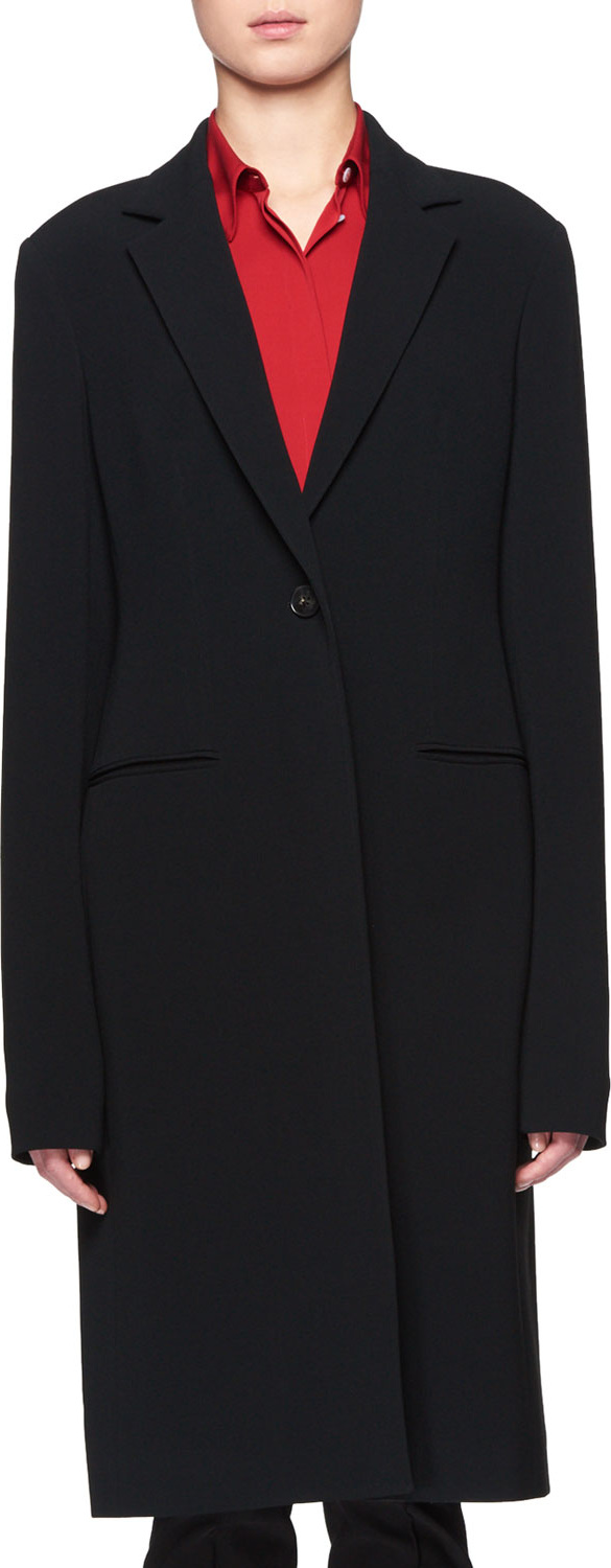 THE ROW Pryor One-Button Crepe Coat