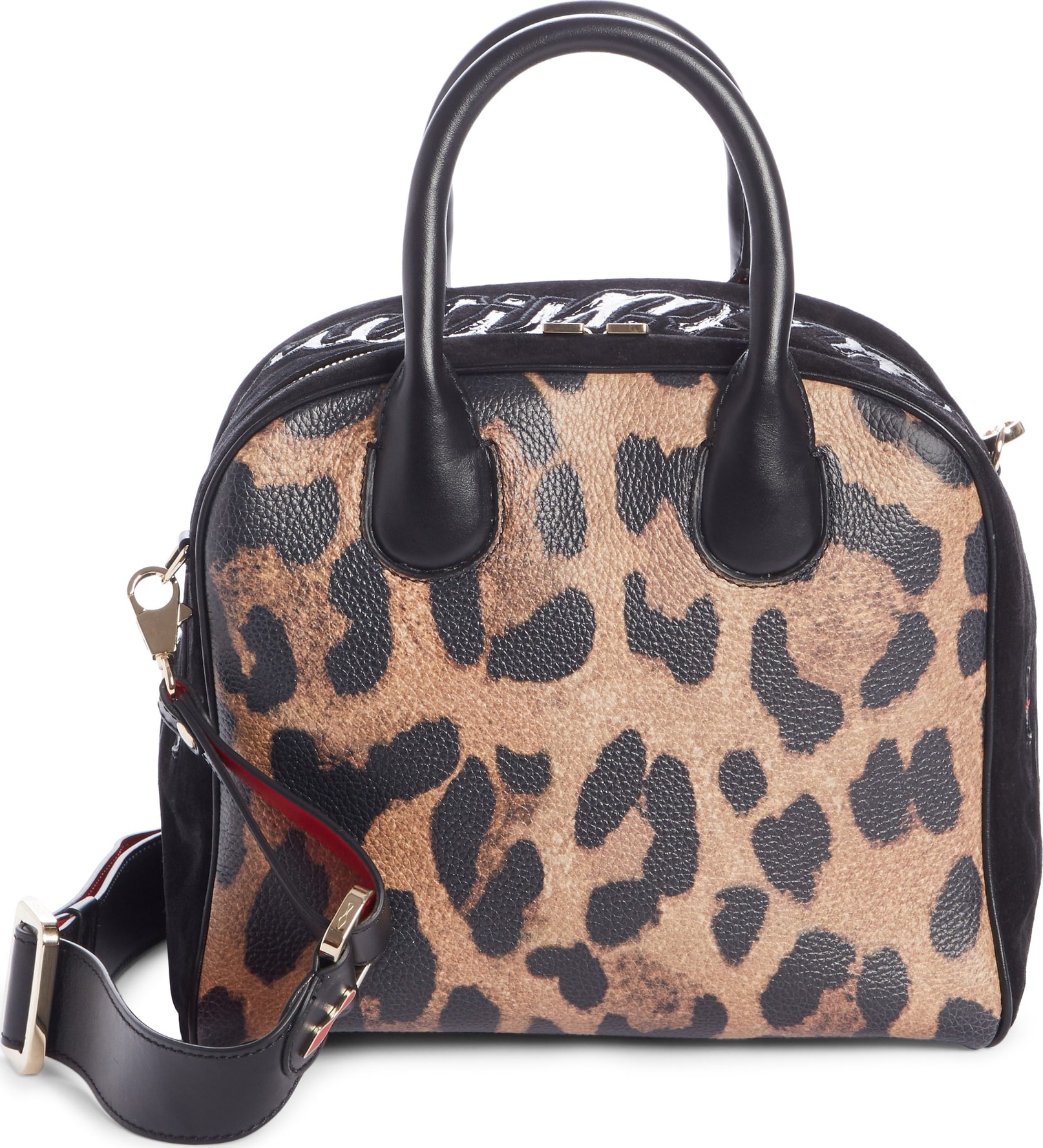 Christian Louboutin Marie Jane Small Leather & Suede Satchel