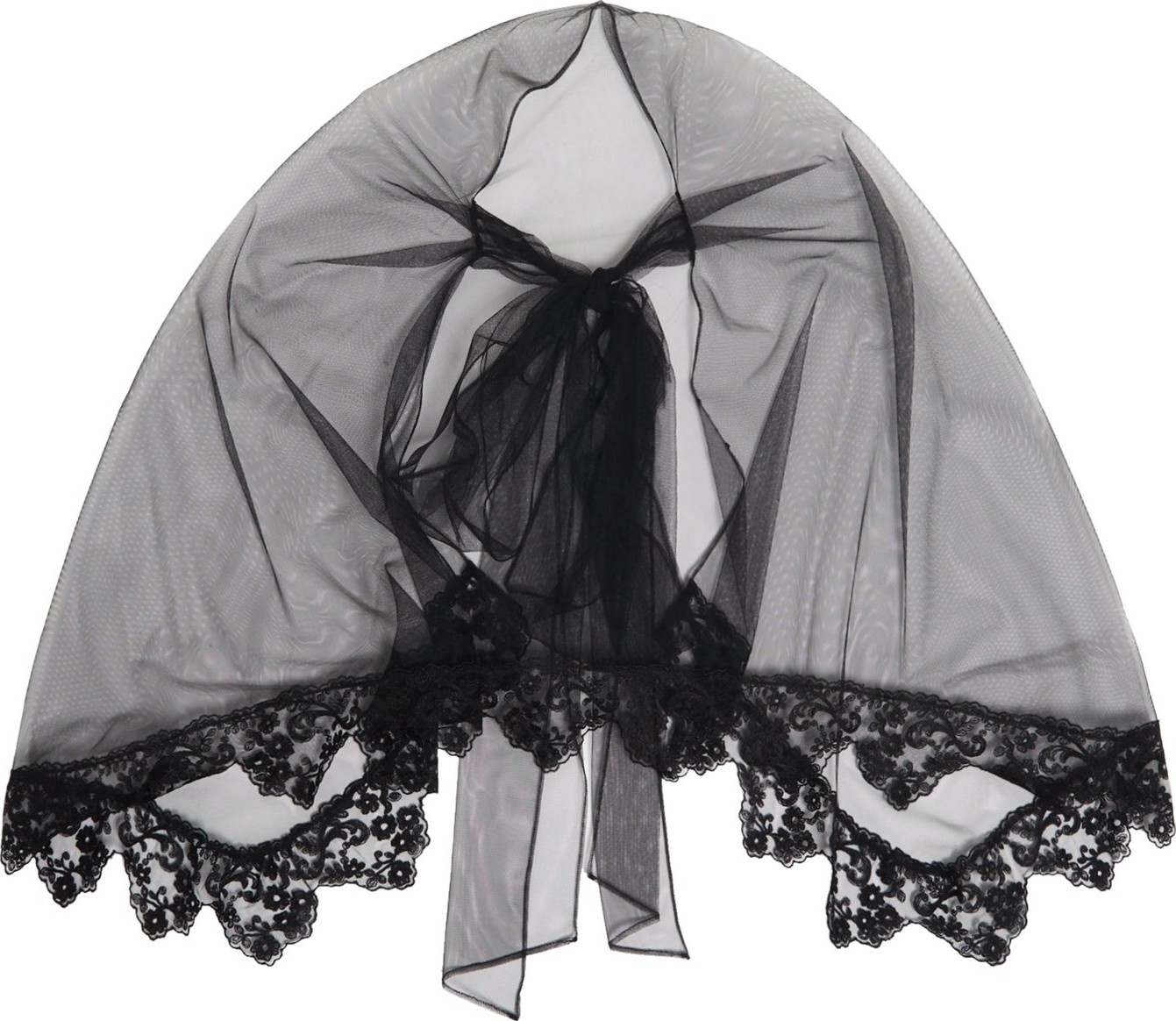 Simone Rocha Lace-embellished tulle cape