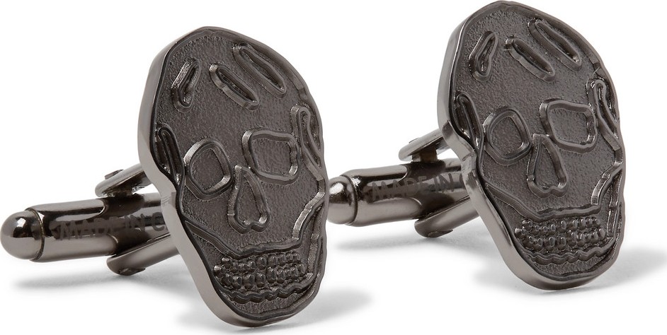 Alexander McQueen Skull Gunmetal-Tone Cufflinks