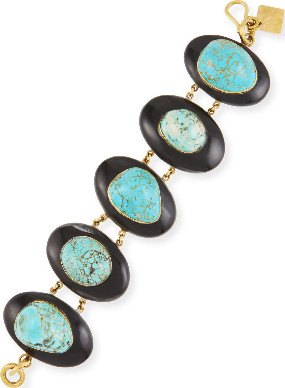 Ashley Pittman Dark Horn & Turquoise Bracelet