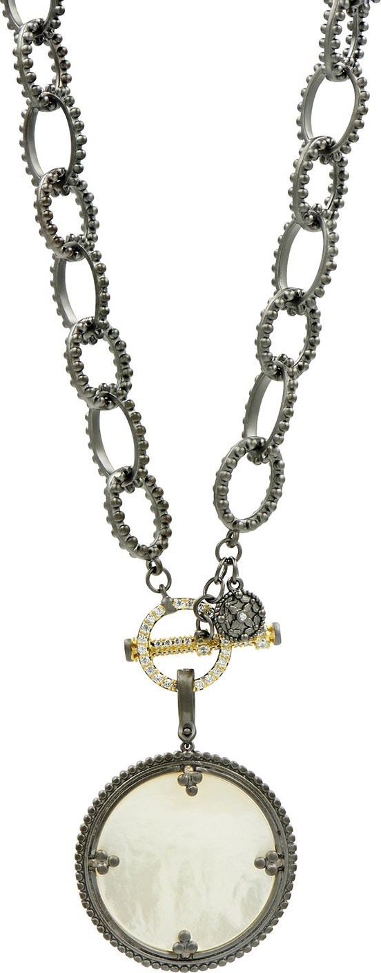 Freida Rothman Imperial Linked Mother-of-Pearl Pendant Necklace