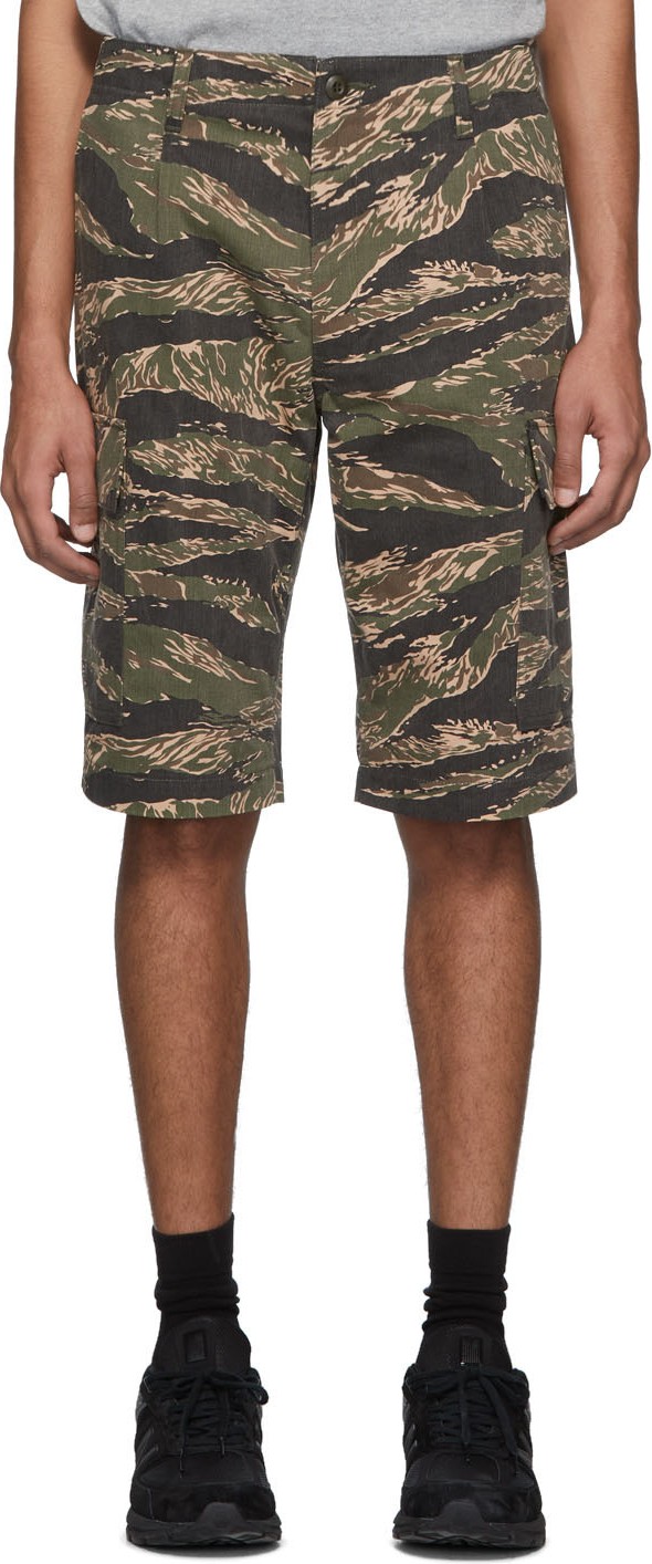 Junya Watanabe Khaki & Brown Camouflage Chino Cargo Shorts