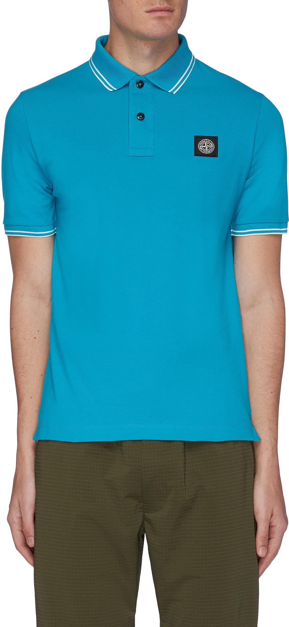 Stone Island Logo Appliquéd Polo Shirt