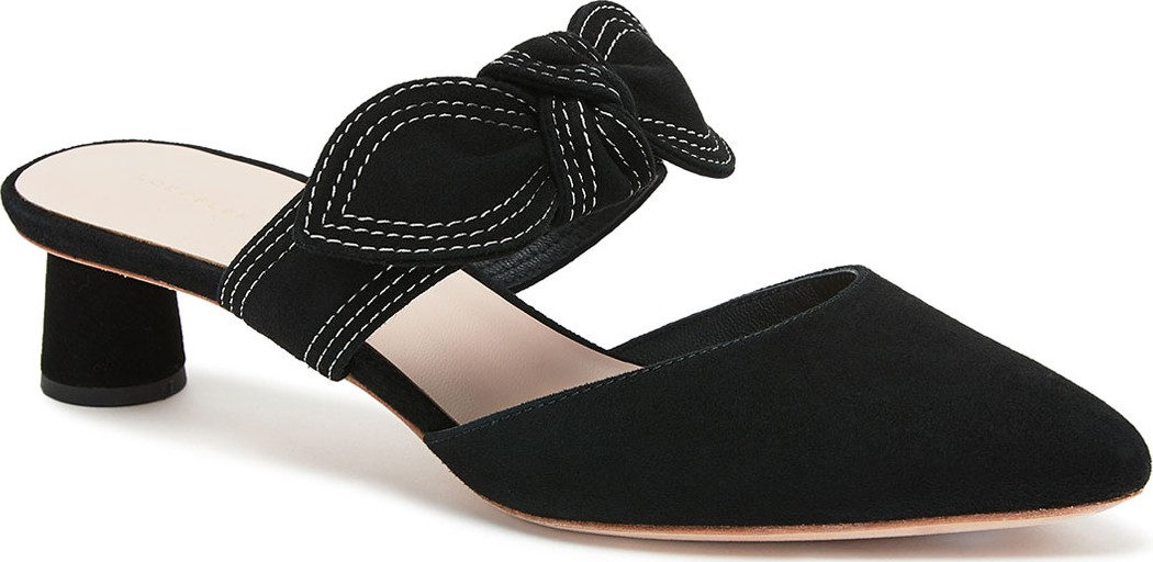 Loeffler Randall Maira 30mm Suede Bow Mules