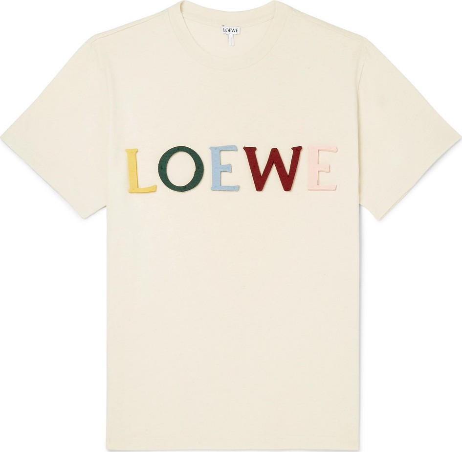 LOEWE Logo-Appliquéd Cotton And Silk-Blend Jersey T-shirt