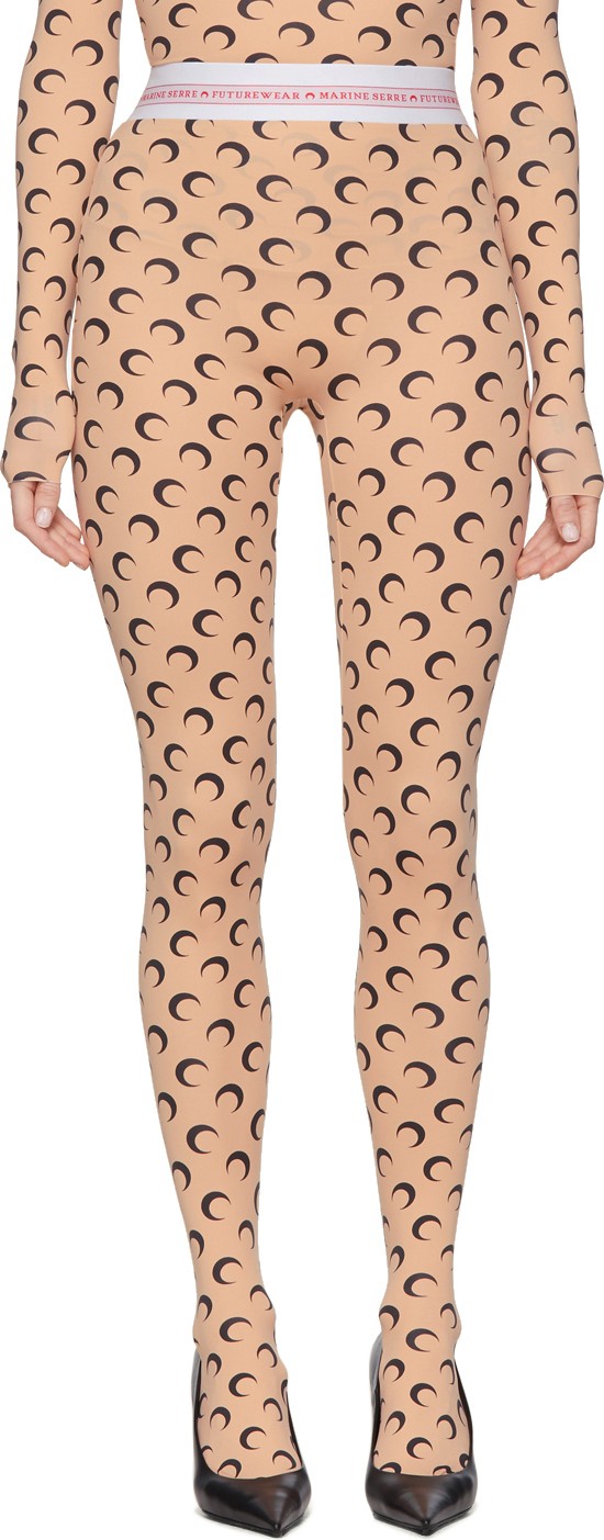 Marine Serre Tan All Over Moon Leggings