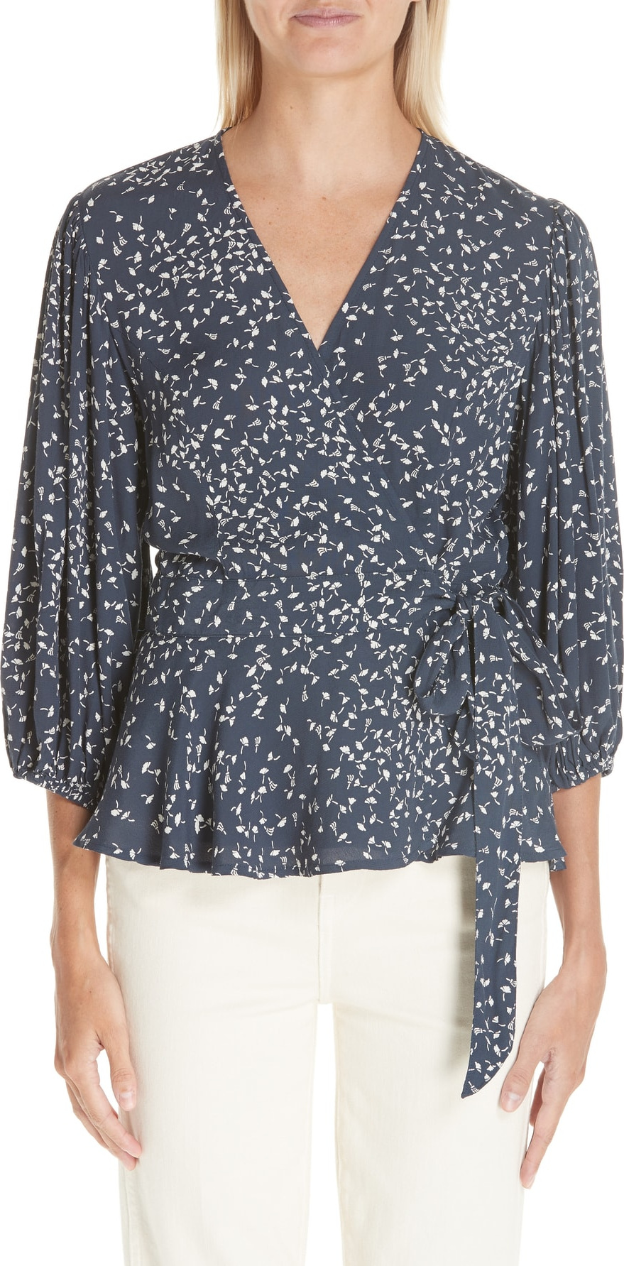 Ganni Polka Dot Wrap Blouse