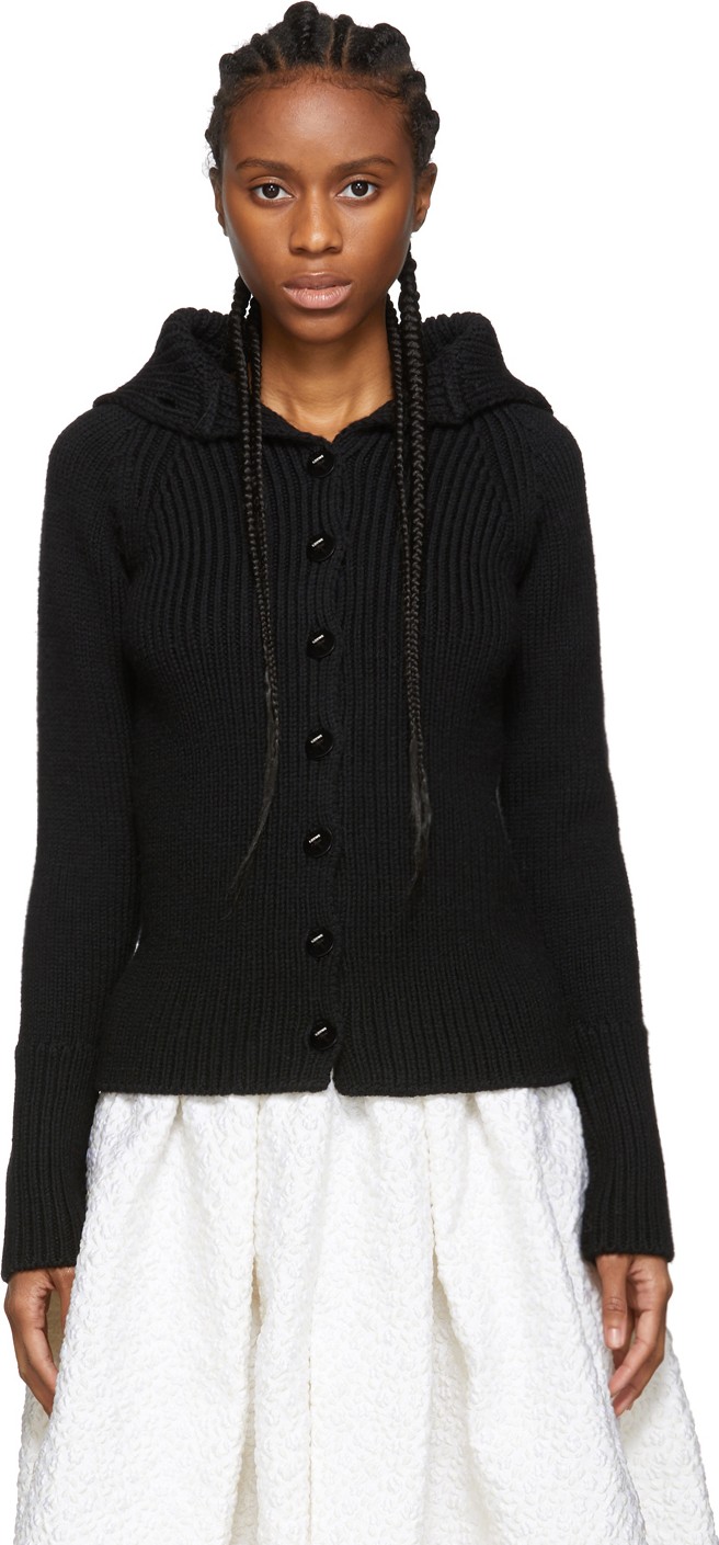 LOEWE Black High Neck Cardigan