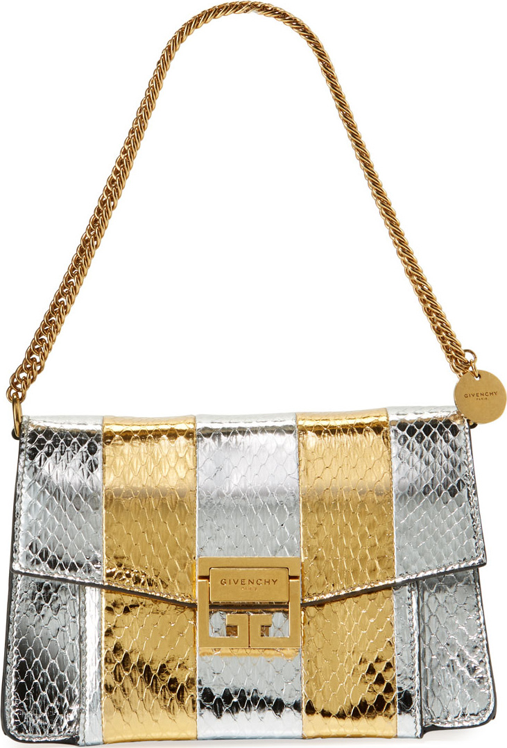 Givenchy GV3 Metallic Snakeskin Shoulder Bag