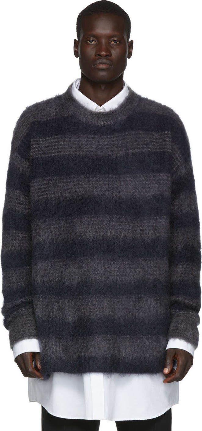 Jil Sander Grey Brushed Split Sweater