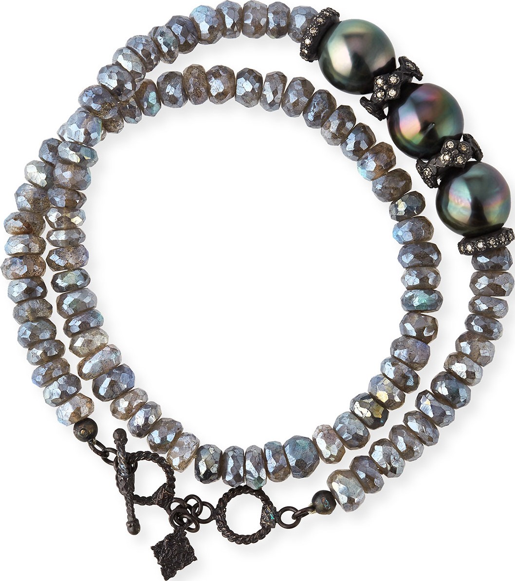 Armenta Old World Midnight Double-Wrap Beaded Bracelet