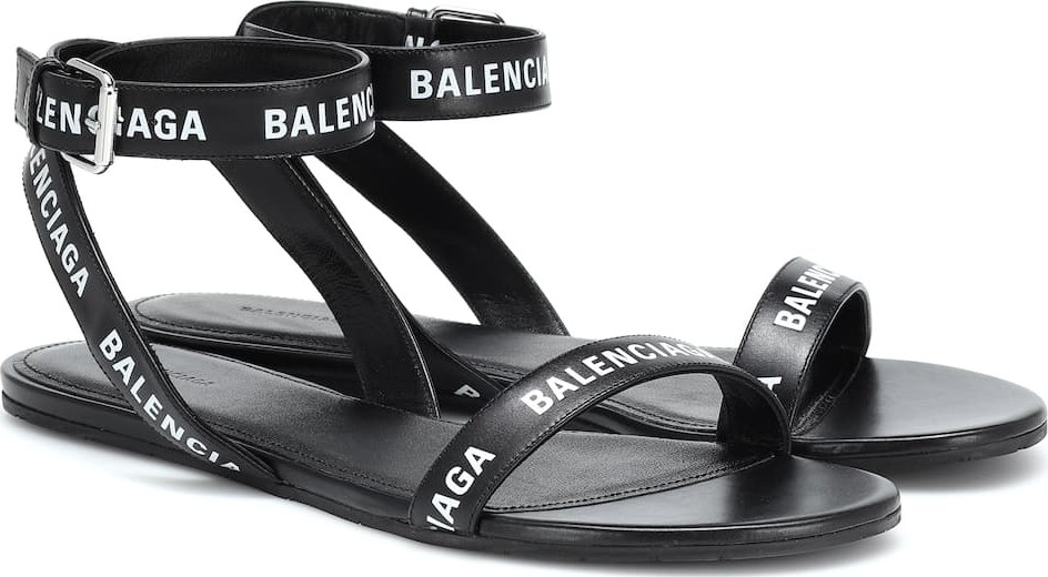 Balenciaga Printed leather sandals