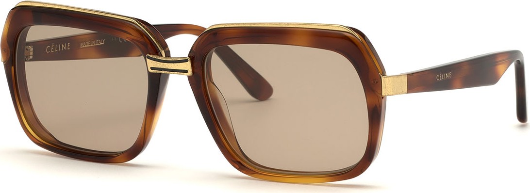 Celine Square Metal & Acetate Sunglasses