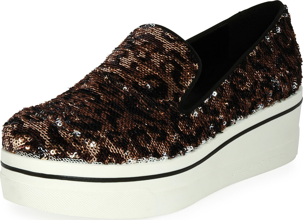 Stella McCartney Binx Leopard Sequin Skate Sneaker