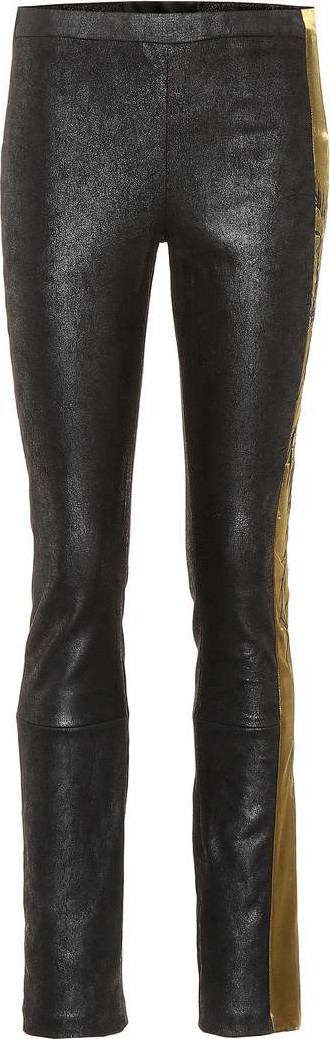 Haider Ackermann Embroidered leather leggings