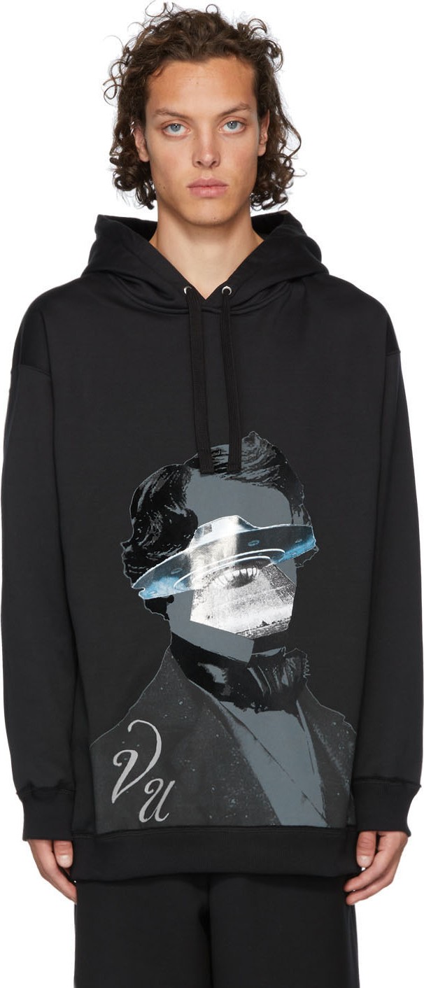 Valentino Black Undercover Edition V Face UFO Print Hoodie Valentino Black Undercover Edition V Face UFO Print Hoodie