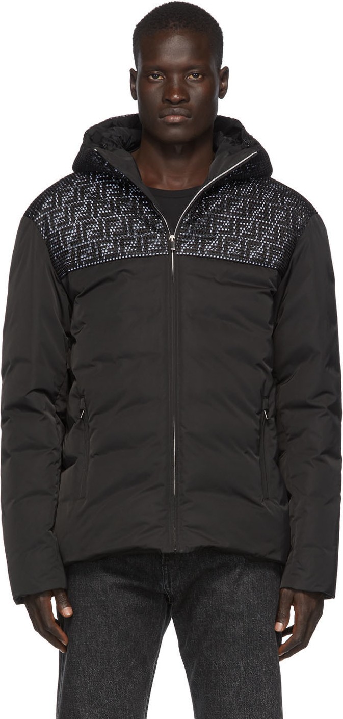 Fendi Black Down Mesh 'Forever Fendi' Jacket