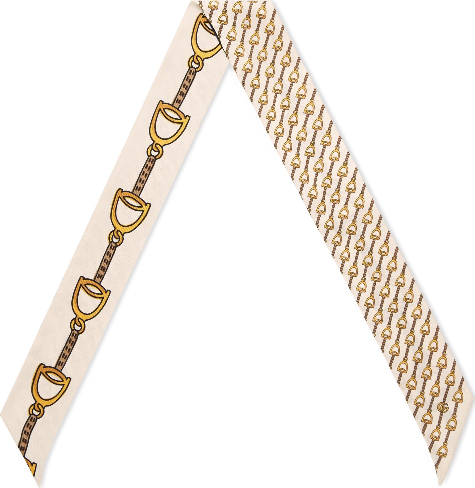 Gucci Mini Stirrups Print Silk Neck Scarf